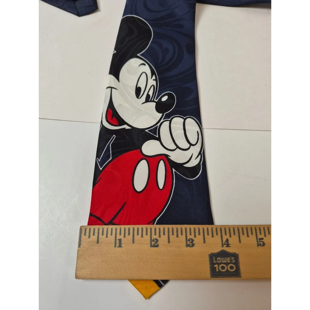 Vtg Disney Mickey Unlimited Navy Blue Mickey Mouse Graphic Necktie Balancine Inc